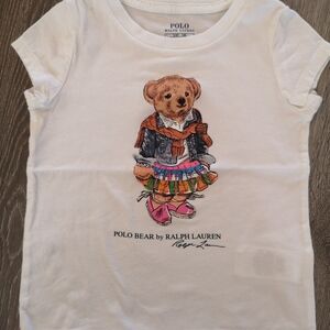 Ralph Lauren Kids White Polo Bear Graphic Tee